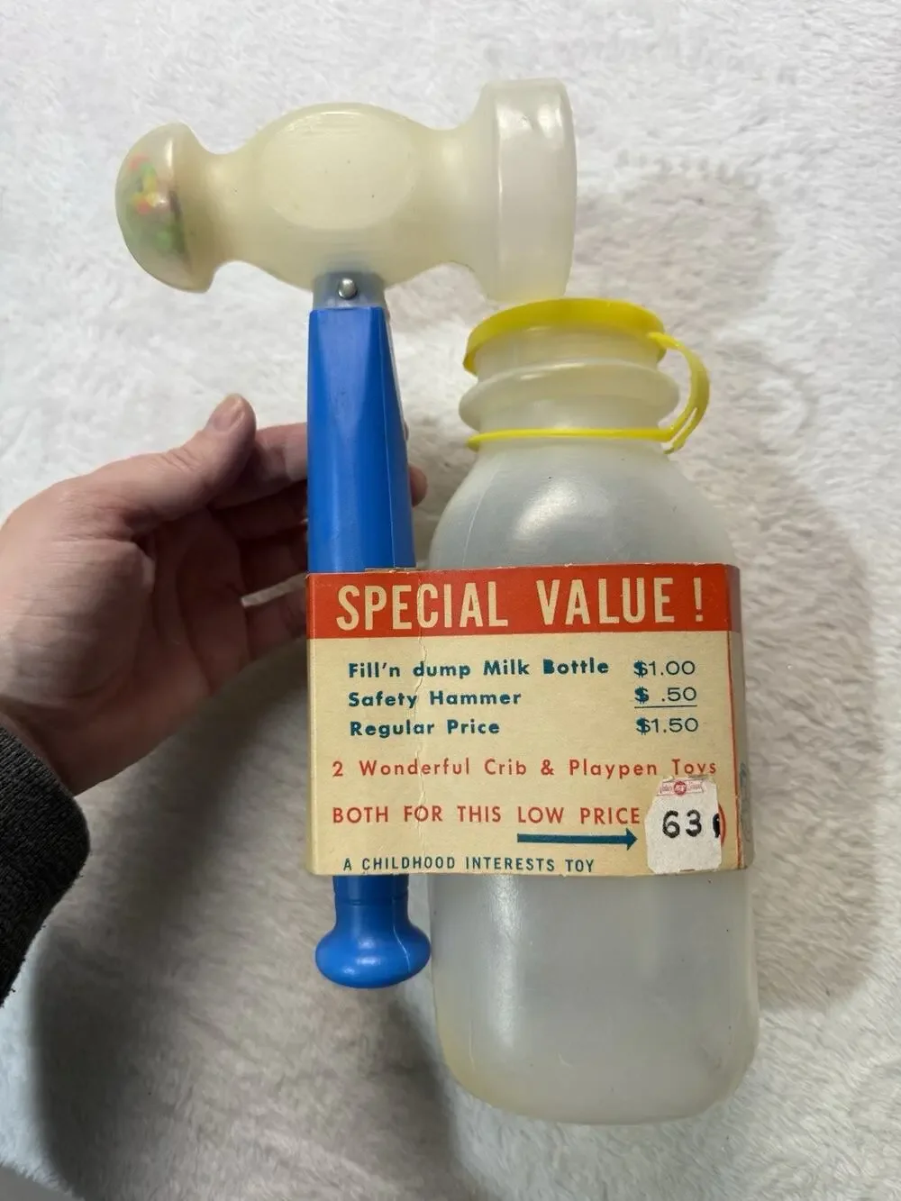 NEW Vtg Plastic Milk Jug Hammer Ball Baby Toy Game 50s 60s Childhood Interests
